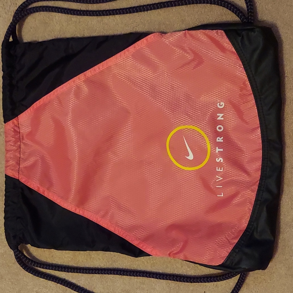 Pink Nike Livestrong draw string bag